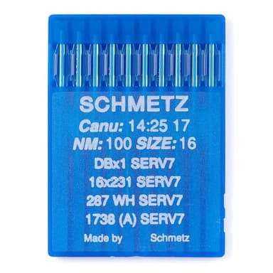 Schmetz #16 Sewing Machine Needles DBx1 Serv7 Round/Sharp Point (10 pack) view 1