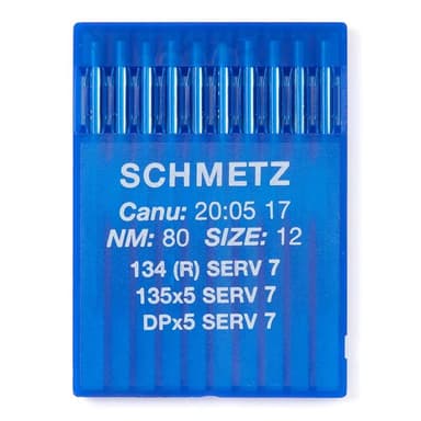 Schmetz #12 Sewing Machine Needles 135x5 Serv7 Round/Sharp Point (10 pack) view 1
