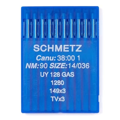 Schmetz #14 Sewing Machine Needles UY 128 GAS Round/Sharp Point (10 pack) view 1