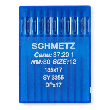 Schmetz #12 Sewing Machine Needles 135x17 Round/Sharp Point (10 pack) view 1
