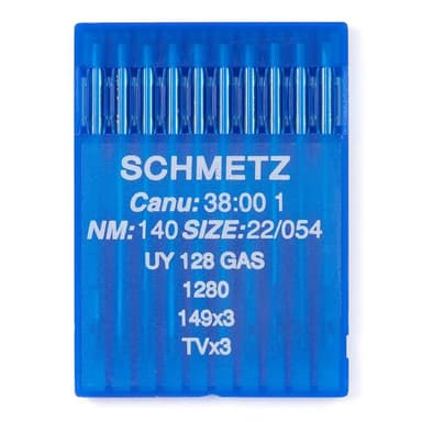 Schmetz #22 Sewing Machine Needles UY 128 GAS Round/Sharp Point (10 pack) view 1