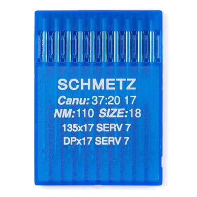 Schmetz #18 Sewing Machine Needles 135x17 Serv7 Round/Sharp Point (10 pack) view 1